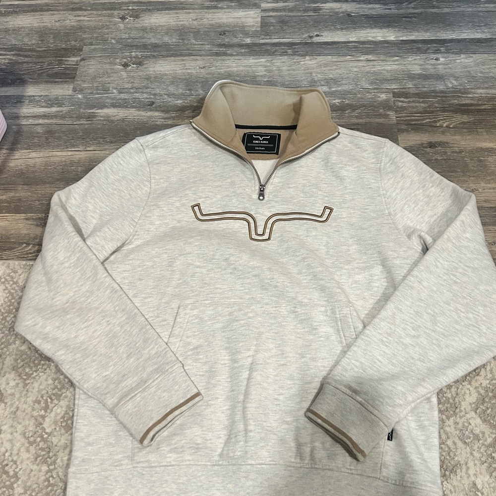 Kimes Ranch Light Gray Zip-Up Sweater